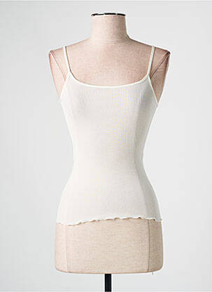 Top/caraco tissage côtelé beige OSCALITO femme