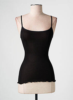 Top/caraco effet matière satinée noir MADIVA femme