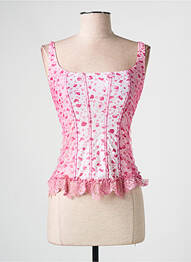 Corset tissage tulle rose AMBRA femme