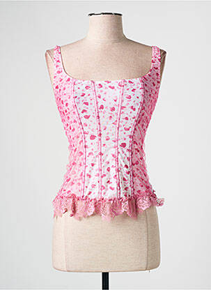 Corset tissage tulle rose AMBRA femme