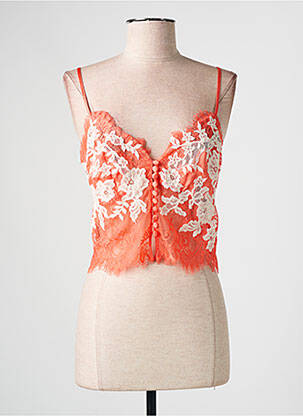 Top/caraco tissage satiné orange MARJOLAINE femme