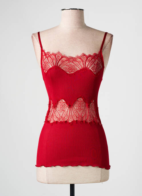 Top/caraco tissage côtelé rouge OSCALITO femme