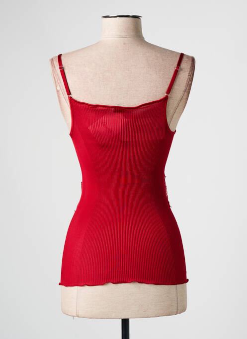 Top/caraco tissage côtelé rouge OSCALITO femme