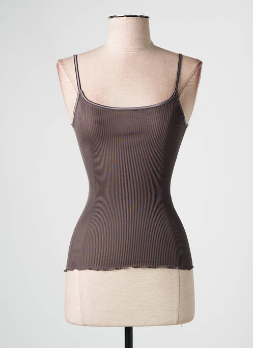 Top/caraco tissage côtelé gris OSCALITO femme