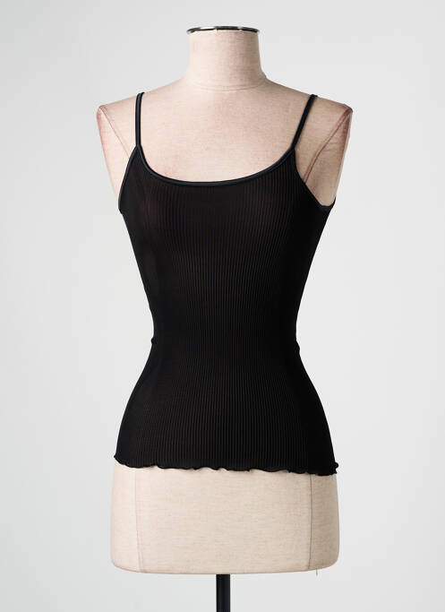 Top/caraco tissage côtelé noir OSCALITO femme