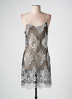 Nuisette/combinette col rond noir MARJOLAINE femme