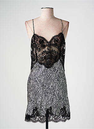 Nuisette/combinette col v noir MARJOLAINE femme