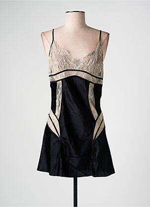 Nuisette/combinette col v noir MARJOLAINE femme