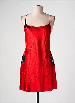 Nuisette/combinette fines bretelles rouge MARJOLAINE femme