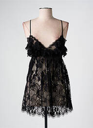 Nuisette/combinette col v noir MARJOLAINE femme