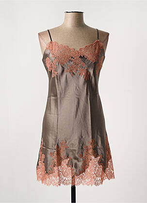 Nuisette/combinette effet matière satinée gris MARJOLAINE femme