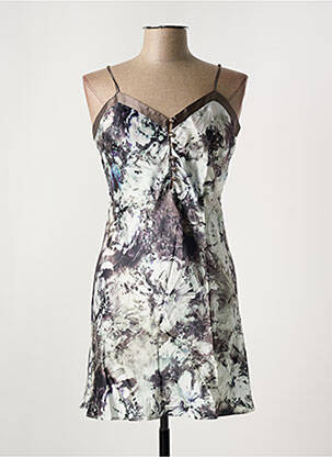 Nuisette/combinette effet matière satinée gris MARJOLAINE femme