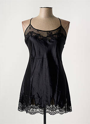 Nuisette/combinette col rond noir MARJOLAINE femme