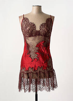 Nuisette/combinette effet matière satinée rouge MARJOLAINE femme