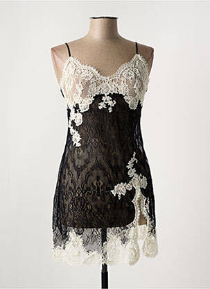 Nuisette/combinette effet matière satinée noir MARJOLAINE femme