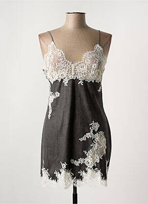 Nuisette/combinette effet matière satinée gris MARJOLAINE femme