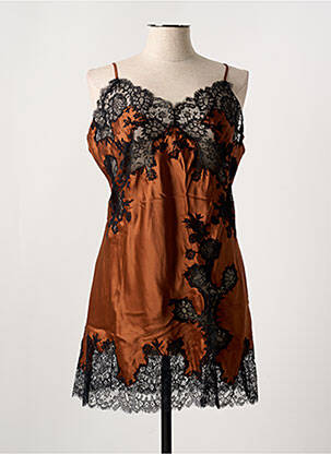 Nuisette/combinette effet matière satinée marron MARJOLAINE femme