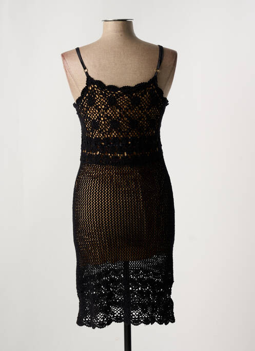 Robe mi-longue noir MARJOLAINE pour femme