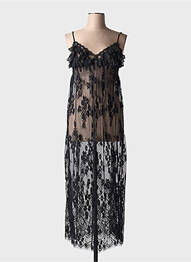 Nuisette/combinette légère et transparente noir MARJOLAINE femme