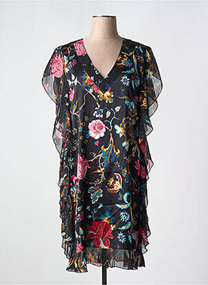 Chemise de nuit imprimé fleurs noir MARJOLAINE femme