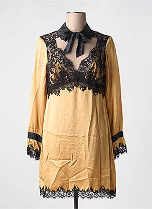 Nuisette/combinette effet matière satinée jaune MARJOLAINE femme