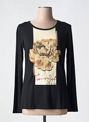T-shirt sérigraphie floquée manches longues noir TWIN-SET SIMONA BARBIERI femme