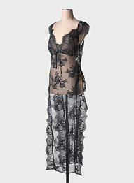Nuisette/combinette légère et transparente noir MARJOLAINE femme