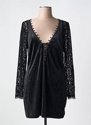 Nuisette/combinette col v noir MARJOLAINE femme