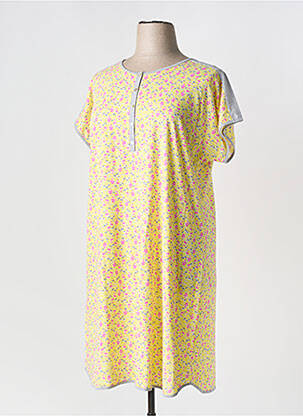 Chemise de nuit fermeture boutonnée sur le devant jaune REGENCE femme