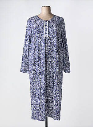 Chemise de nuit manches longues bleu REGENCE femme