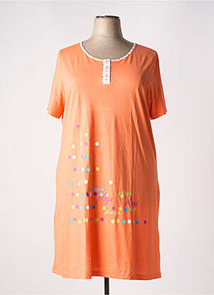 Chemise de nuit fermeture boutonnée sur le devant orange REGENCE femme