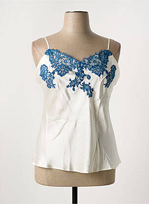 Top/caraco tissage satiné blanc MARJOLAINE femme