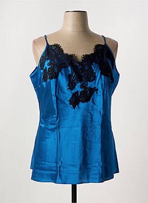 Top/caraco tissage satiné bleu MARJOLAINE femme