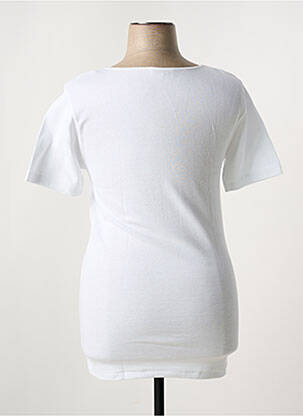 T-shirt col v manches courtes blanc MADIVA femme