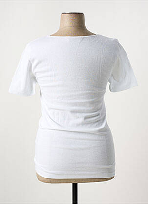 T-shirt col v manches courtes blanc MADIVA femme