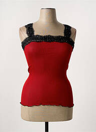 Débardeur tissage côtelé sans manche rouge ARTIMAGLIA femme