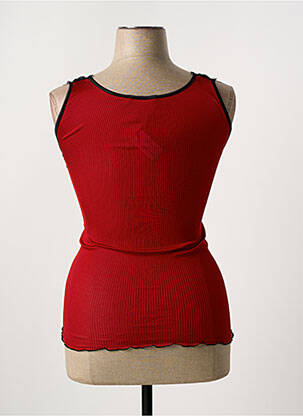 Débardeur tissage côtelé sans manche rouge ARTIMAGLIA femme