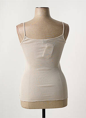 Débardeur tissage côtelé sans manche beige OSCALITO femme