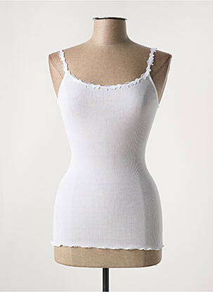 T-shirt stretch fines bretelles blanc OSCALITO femme