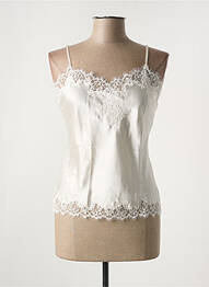 Top/caraco tissage satiné blanc MARJOLAINE femme