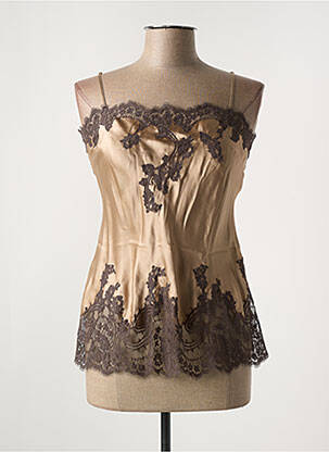 Top/caraco tissage satiné marron MARJOLAINE femme