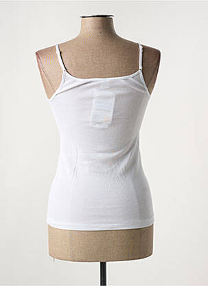 T-shirt col v fines bretelles blanc OSCALITO femme