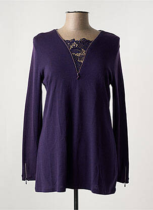 Pull coupe cintrée manches longues violet OSCALITO femme