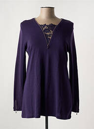 Pull coupe cintrée manches longues violet OSCALITO femme