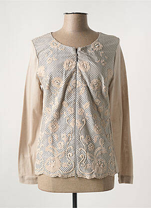 Veste casual col rond beige OSCALITO femme