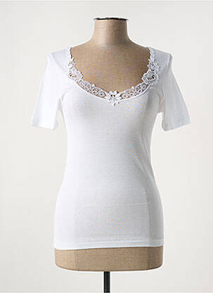 T-shirt stretch manches courtes blanc MADIVA femme