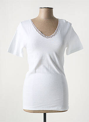 T-shirt coupe cintrée manches courtes blanc MADIVA femme