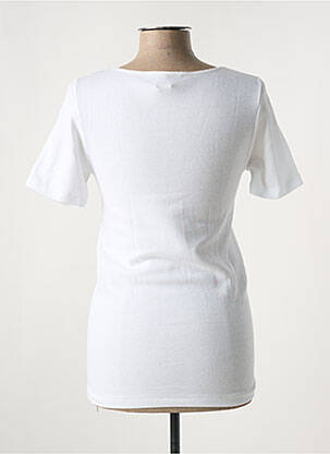 T-shirt col v manches courtes blanc MADIVA femme