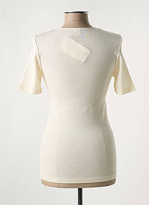 T-shirt coupe cintrée manches courtes beige OSCALITO femme