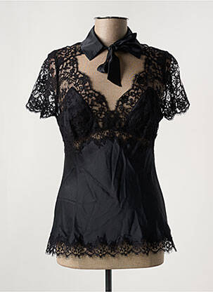 Top/caraco tissage satiné noir MARJOLAINE femme